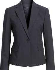 Theory Slim Fit Stretch Wool One Button Blazer