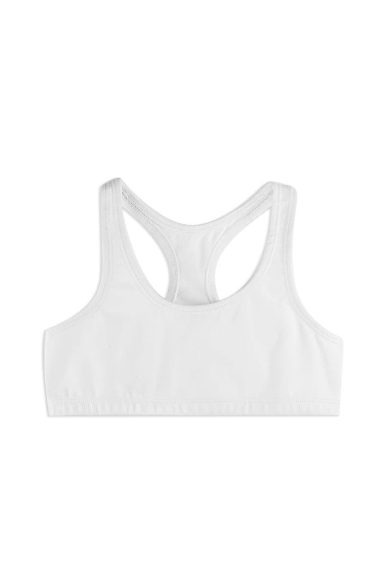 Mightly Organic Cotton Girls Sports Bras 3-pk, Alternate, color, Black, White Heather Gray