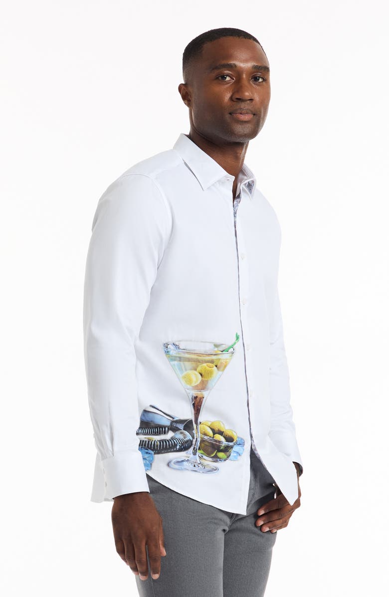 Robert Graham Martini Mode Cotton Button-Up Shirt, Alternate, color, White