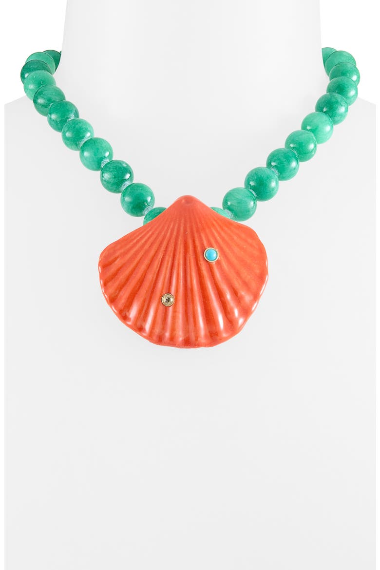 Corfu Shell Pendant Necklace, Alternate, color, MULTI