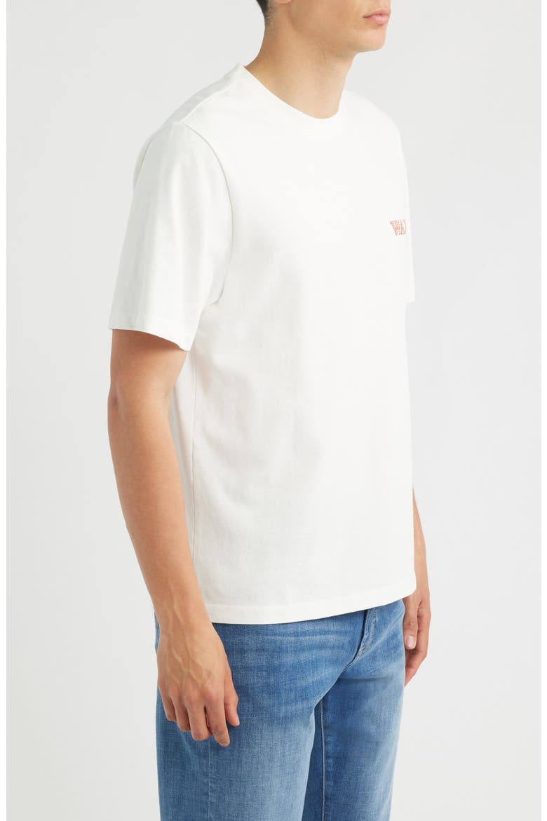 Dean Grid Logo Embroidery T-Shirt, Alternate, color, ECRU / RUST
