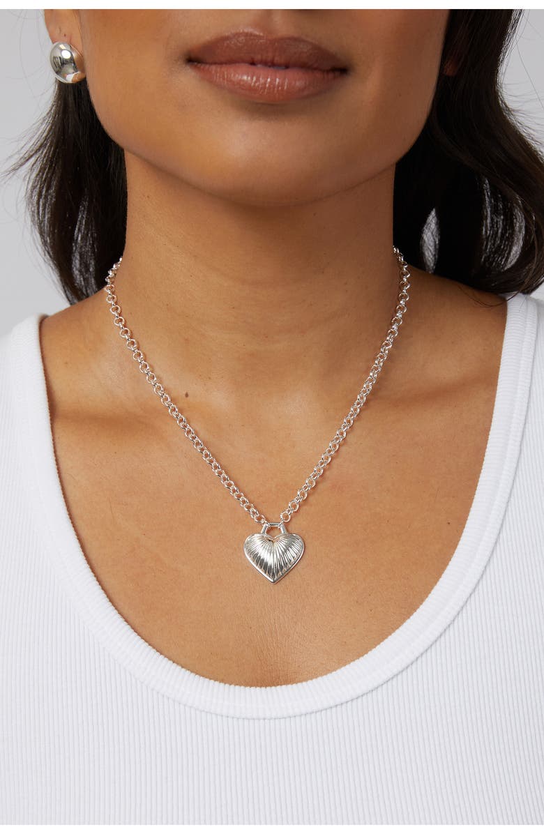 MIRANDA FRYE Juliet Heart Pendant Necklace, Alternate, color, Silver