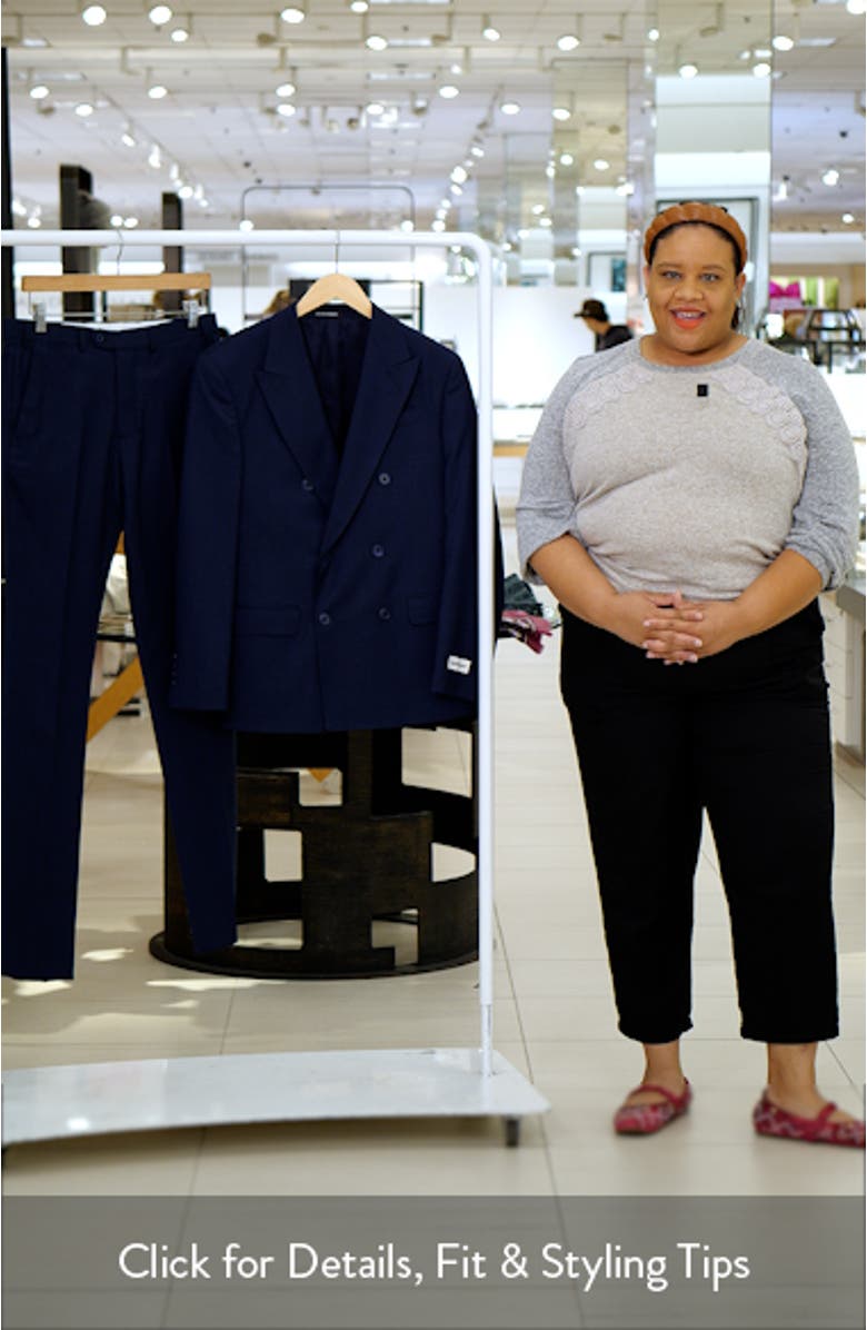 Double Breasted Microcheck Virgin Wool G-Line Suit, sales video thumbnail