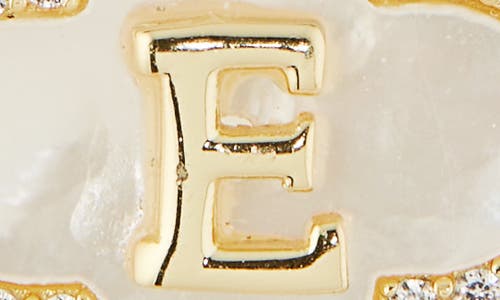 Argento Vivo Sterling Silver Clover Mother-of-pearl Initial Pendant Necklace In Gold