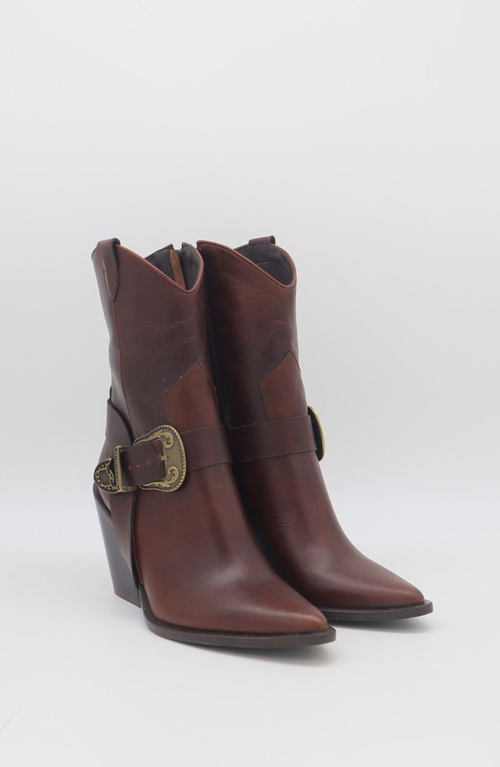 Stivali New York Rodeo Western Leather Boots In Multi