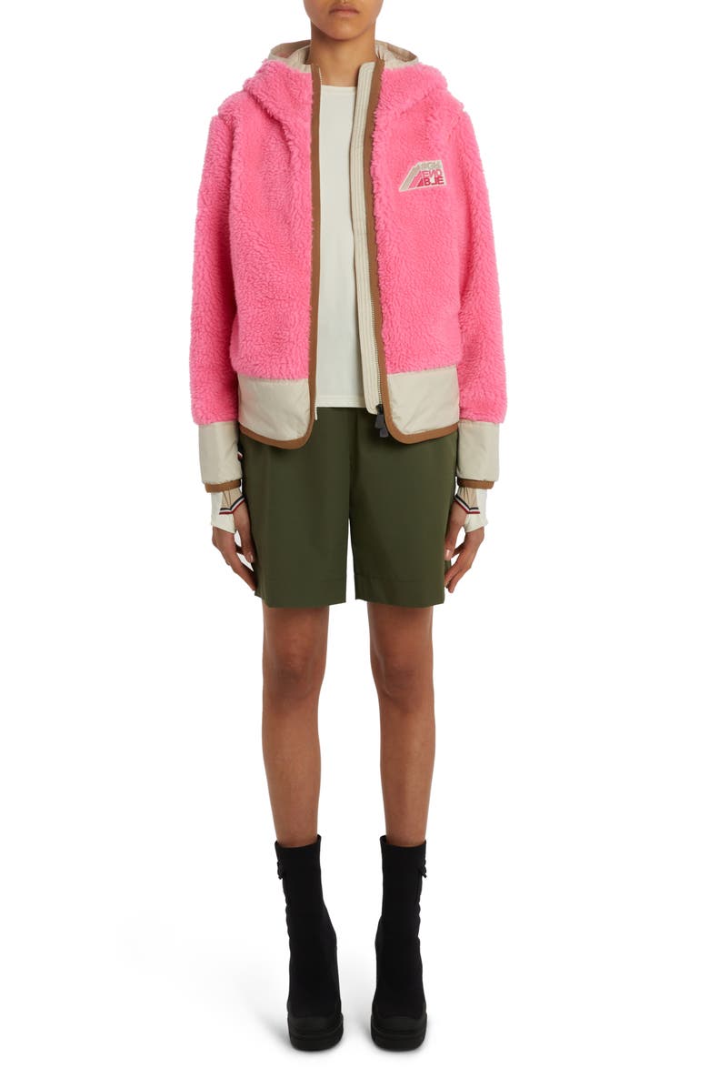 Moncler Grenoble Logo Patch Mixed Media Cardigan, Alternate, color,