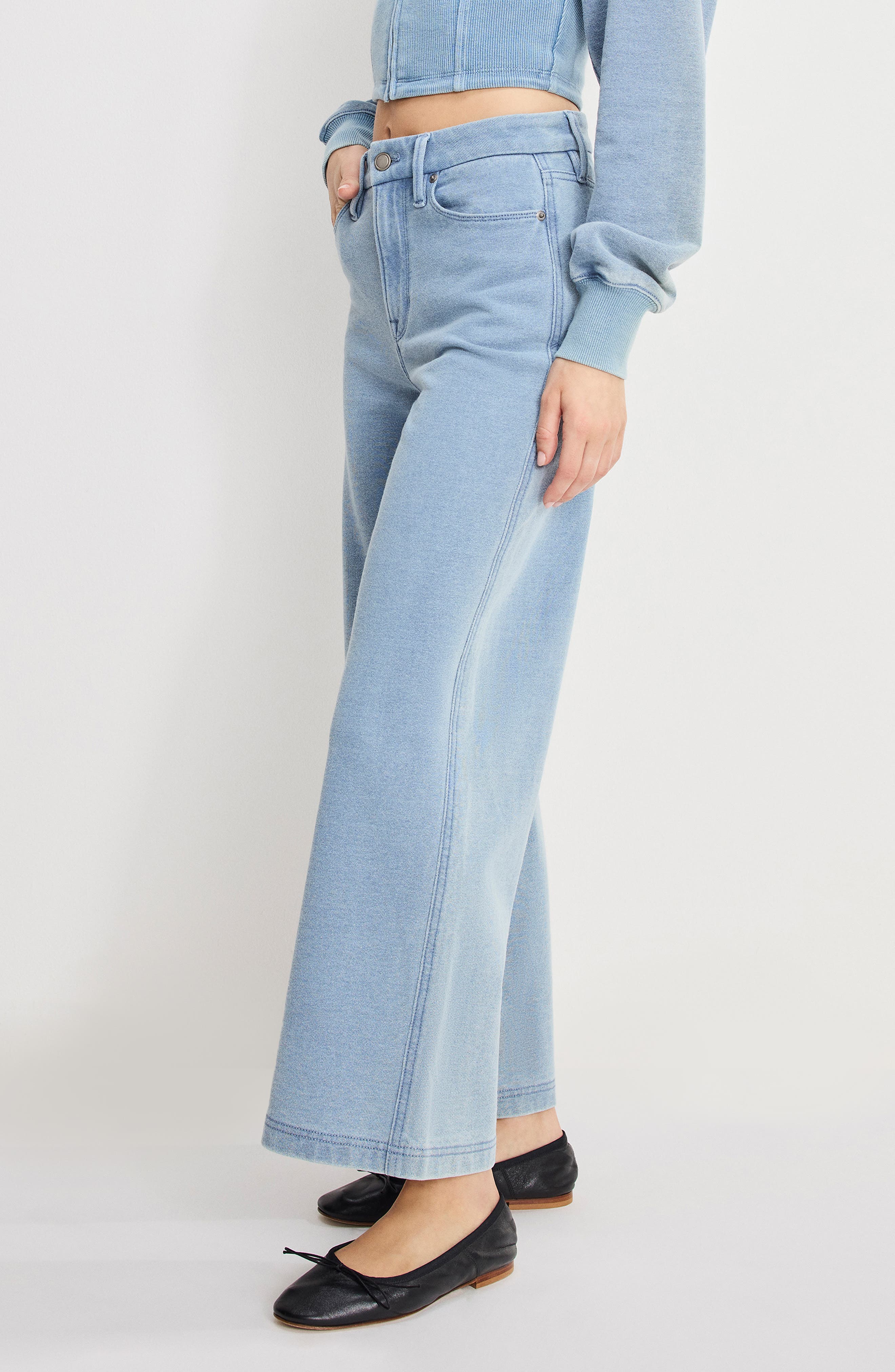 Good American Jeanius Good Skate High Waist Crop Wide Leg Jeans (Women ...