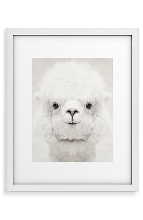 Smiling Alpaca Framed Art Print