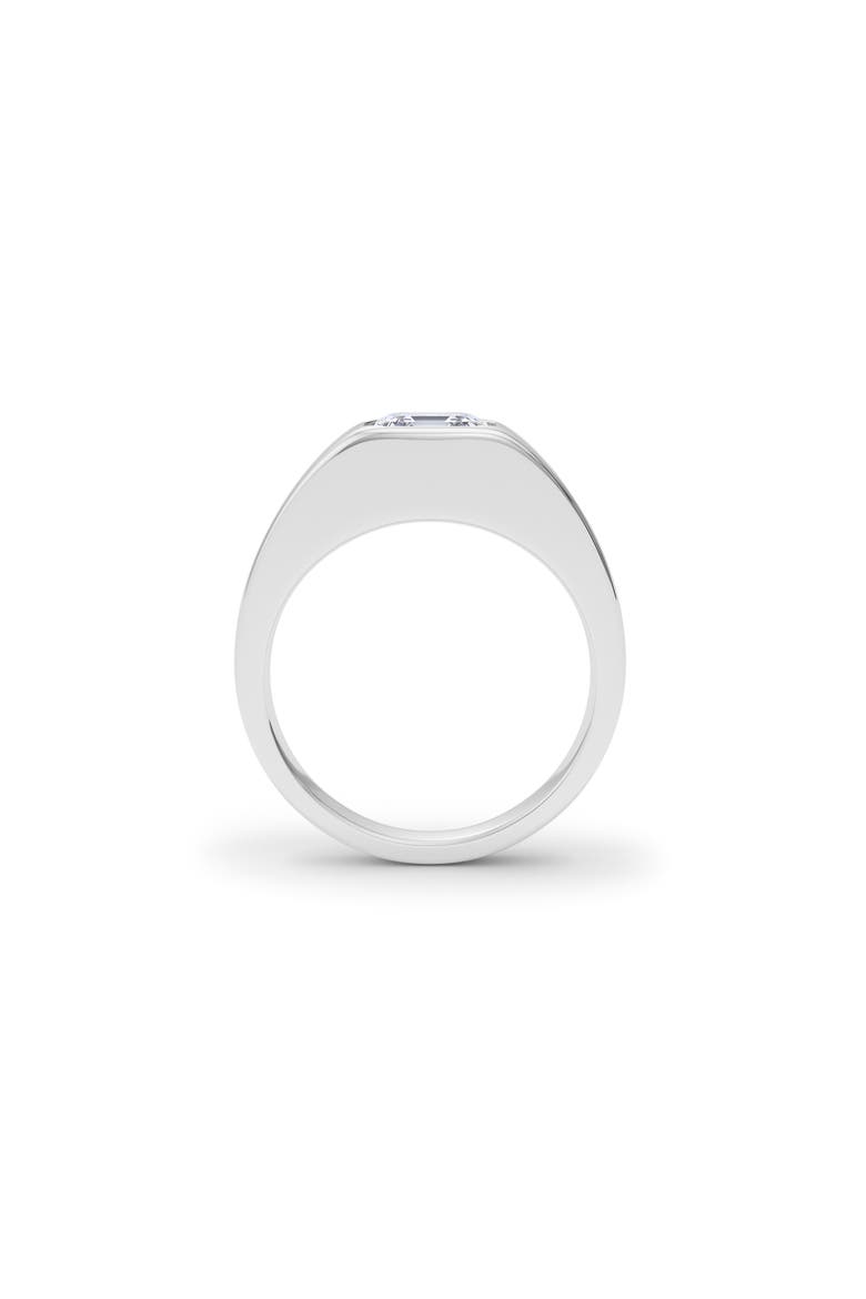 Men's Asscher Cut Lab Created Diamond Signet Ring, Alternate, color, 18K WHITE GOLD
