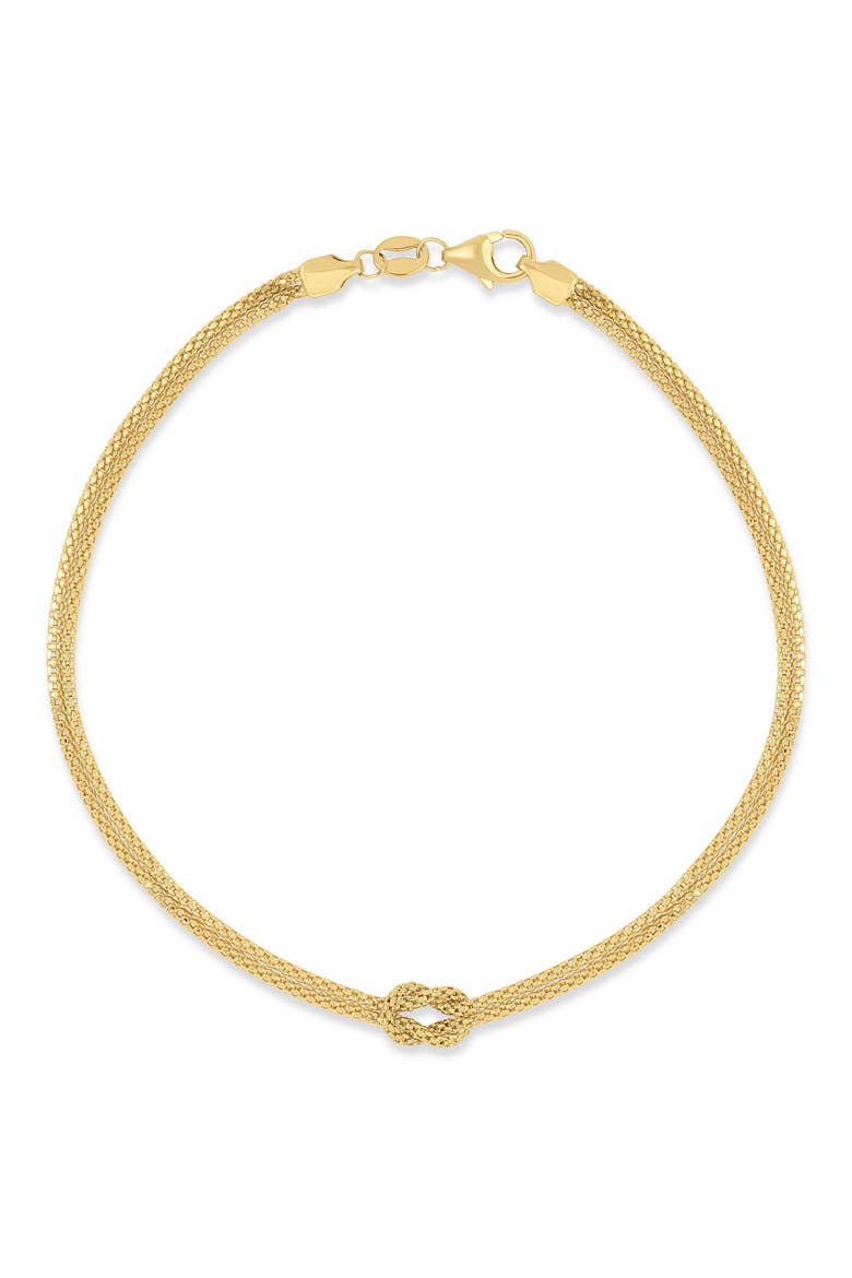 14k Gold Triple Strand Knot Chain Bracelet, Main, color, 14KY
