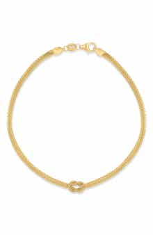 14k Gold Triple Strand Knot Chain Bracelet
