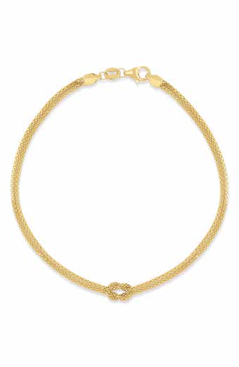 14k Gold Triple Strand Knot Chain Bracelet