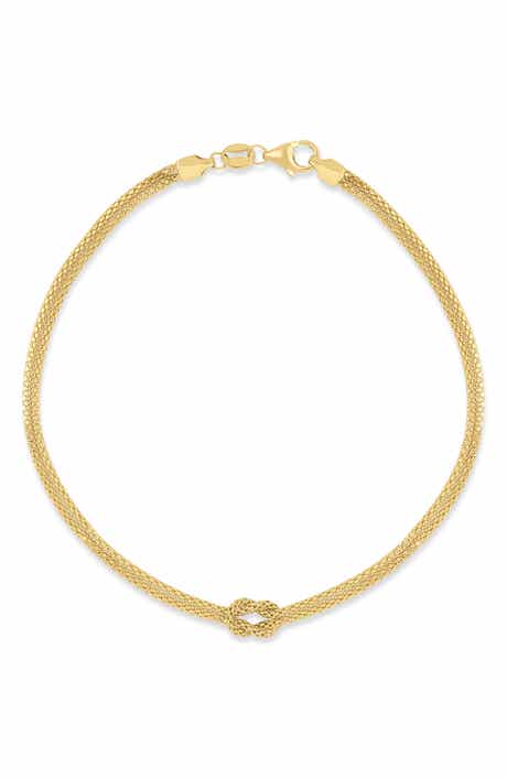 14k Gold Triple Strand Knot Chain Bracelet