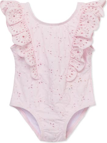 Eyelet Ruffle One-Piece Swimsuit