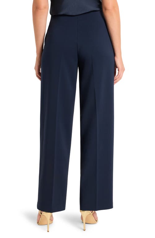 Nic + Zoe Nic+zoe Stretch Suiting Lenox Wide Leg Pants In Dark Indigo