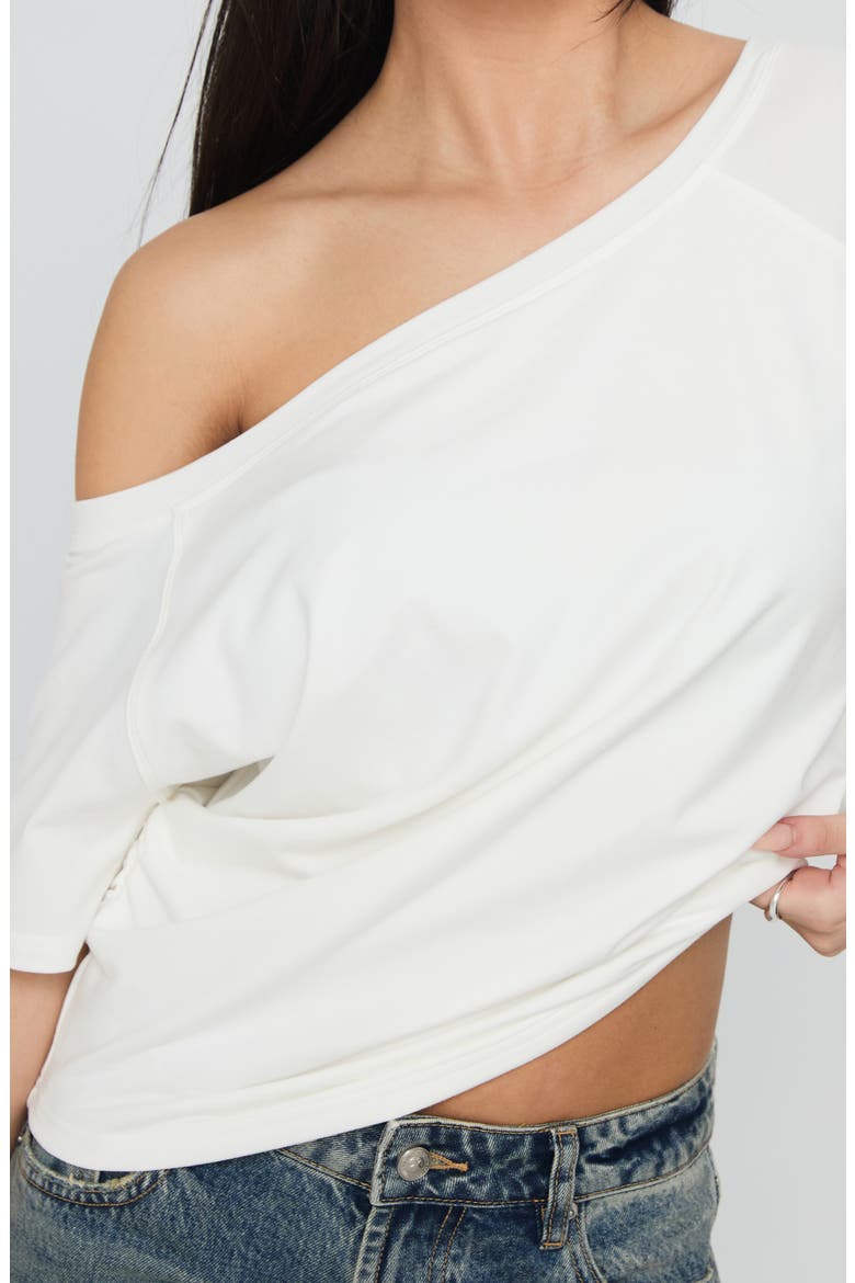 Icon Baby Off the Shoulder Cotton Blend Top, Alternate, color, WHITE