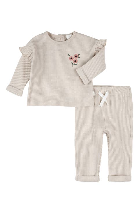Floral Embroidered Thermal Top & Pants Set (Baby)