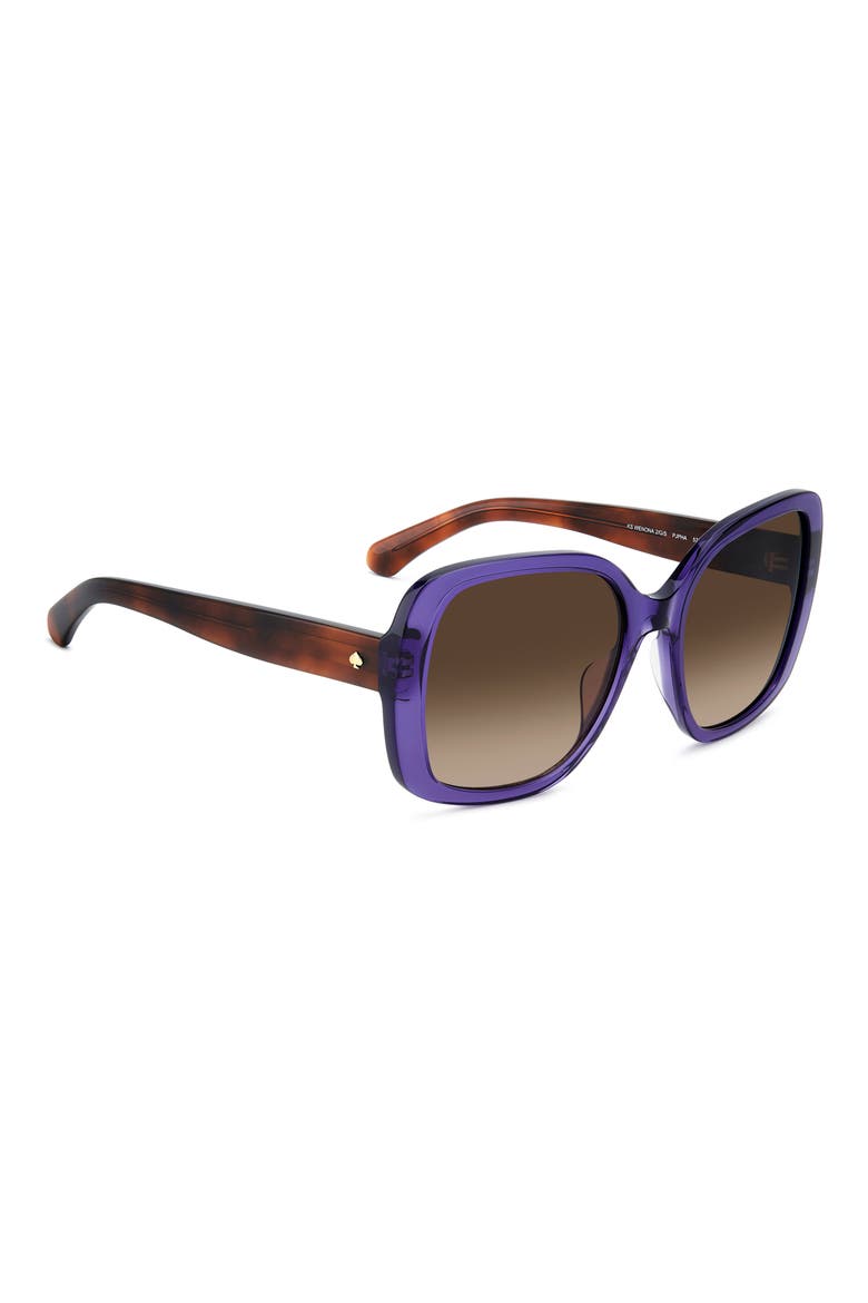 Wenona 57mm Square Sunglasses, Alternate, color, BLUE/ BROWN