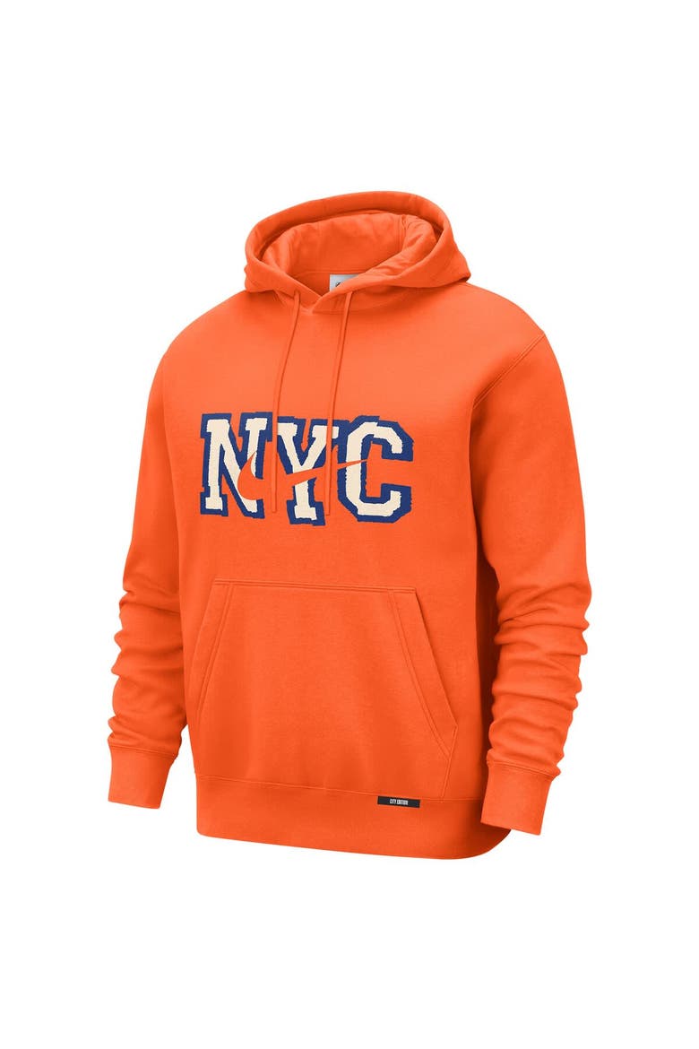 Men's Nike  Orange New York Knicks 2025/26 City Edition Essential Logo Remix Hoodie, Alternate, color, Orange