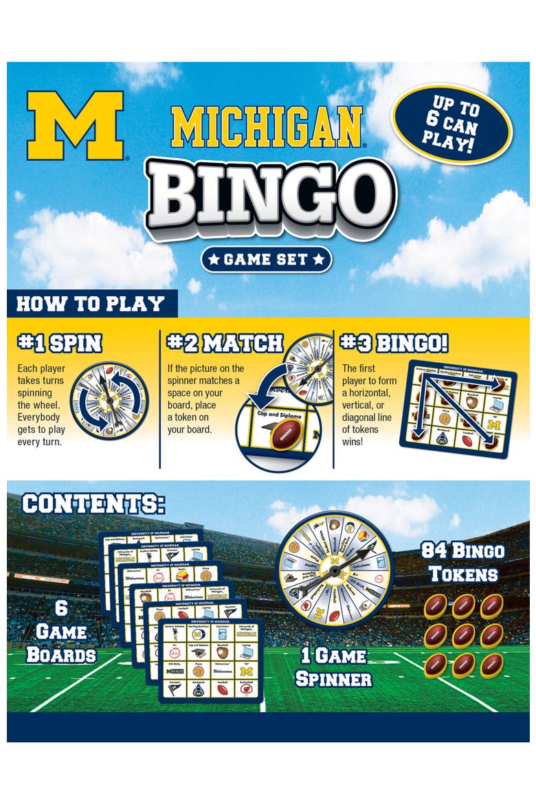 Michigan Wolverines NCAA Bingo Game, Alternate, color, Multicolor