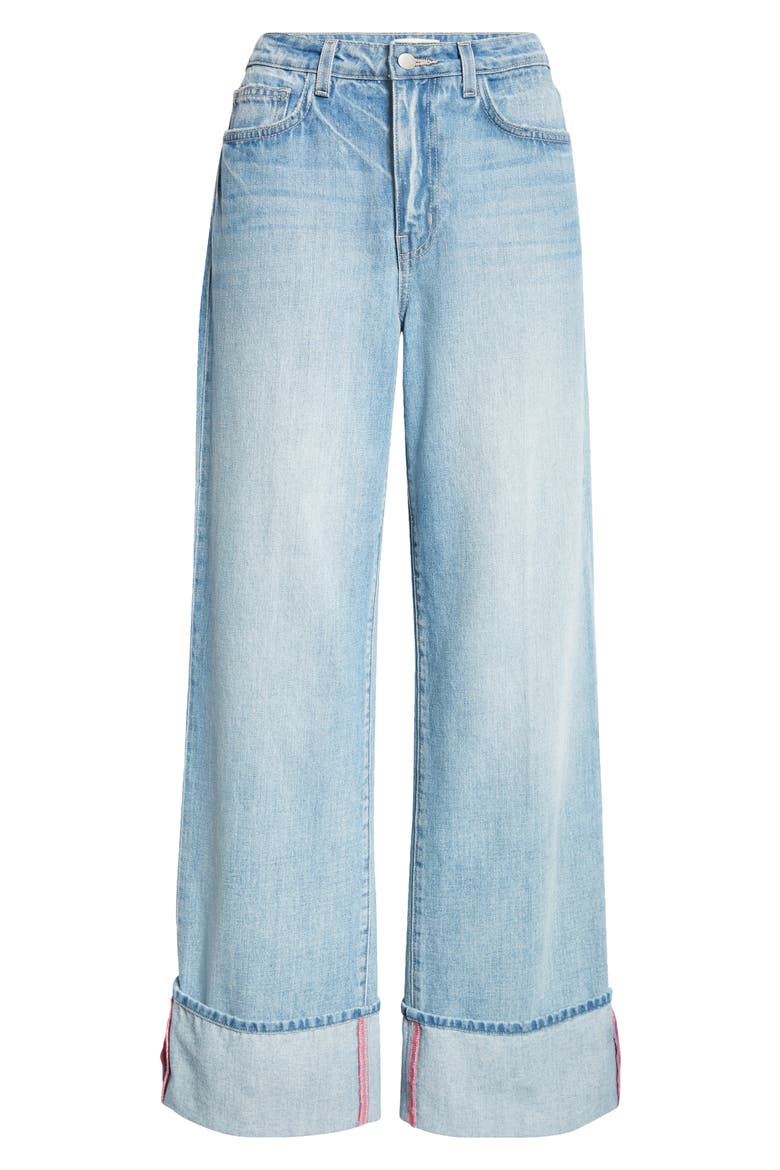 Miley High Waist Cuff Wide Leg Jeans, Alternate, color, EMERSON