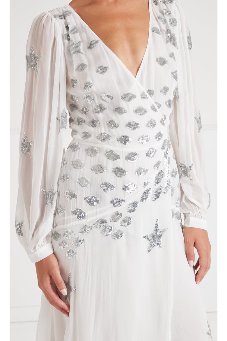 Etoile Wrap Dress, Alternate, color, White Mix