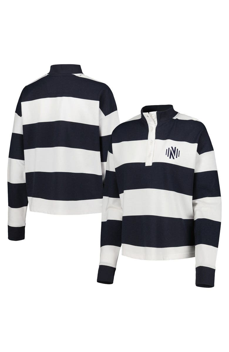 ANTIGUA Women's Antigua White Nashville SC Radical Rugby Stripe Long Sleeve T-Shirt, Main, color, White