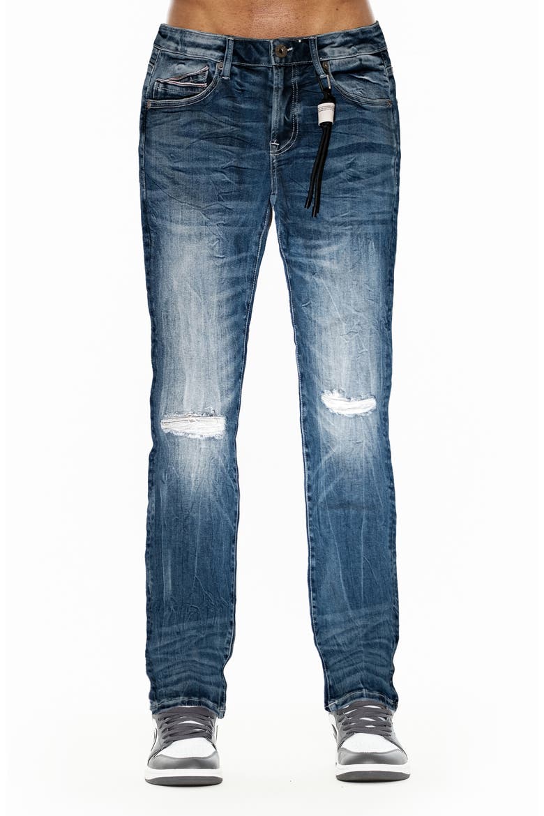 Rebel Distressed Straight Leg Jeans, Main, color, TIGER