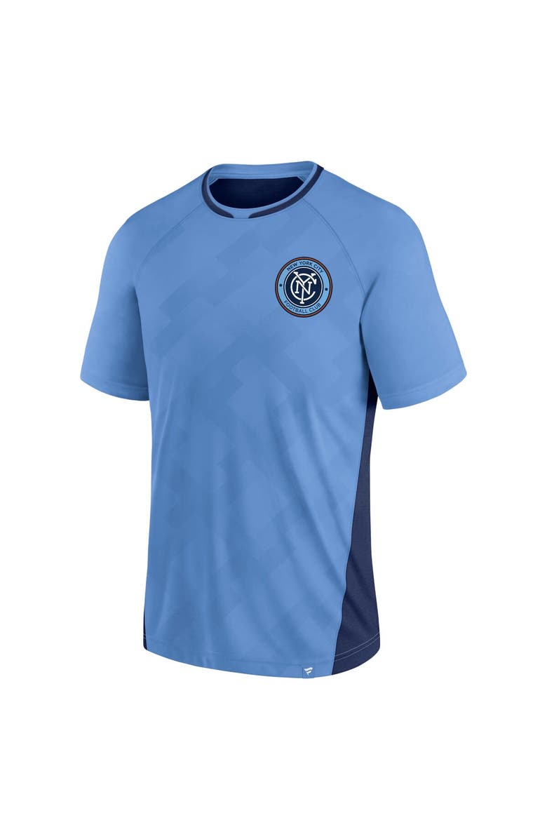 FANATICS Men's Fanatics Branded Sky Blue New York City FC Attacker Raglan T-Shirt, Alternate, color,