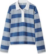 rag & bone Kelly Stripe Long Sleeve Cotton Polo