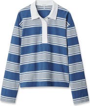 rag & bone Kelly Stripe Long Sleeve Cotton Polo