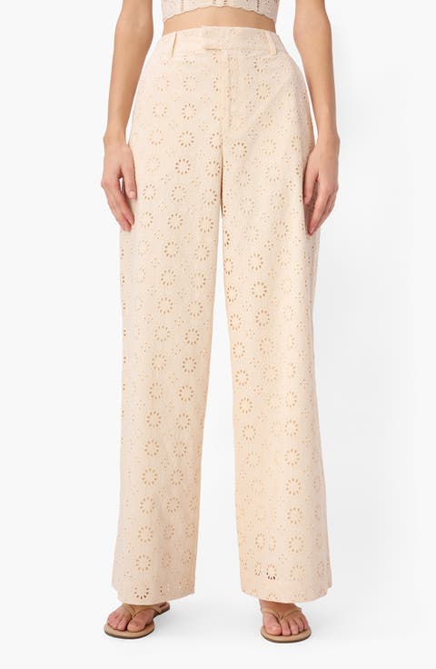 Jordi Cotton Broderie Anglaise Pants
