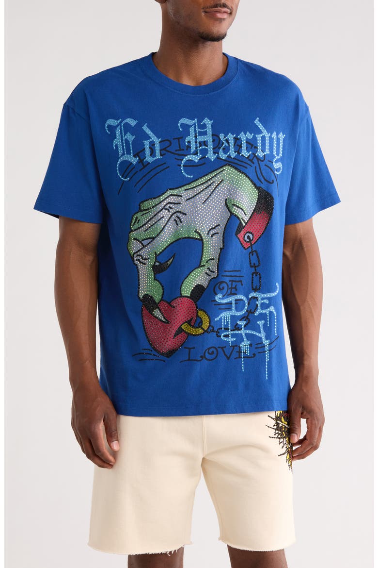 Love Prisoner Cotton Graphic T-Shirt, Main, color, BRIGHT BLUE
