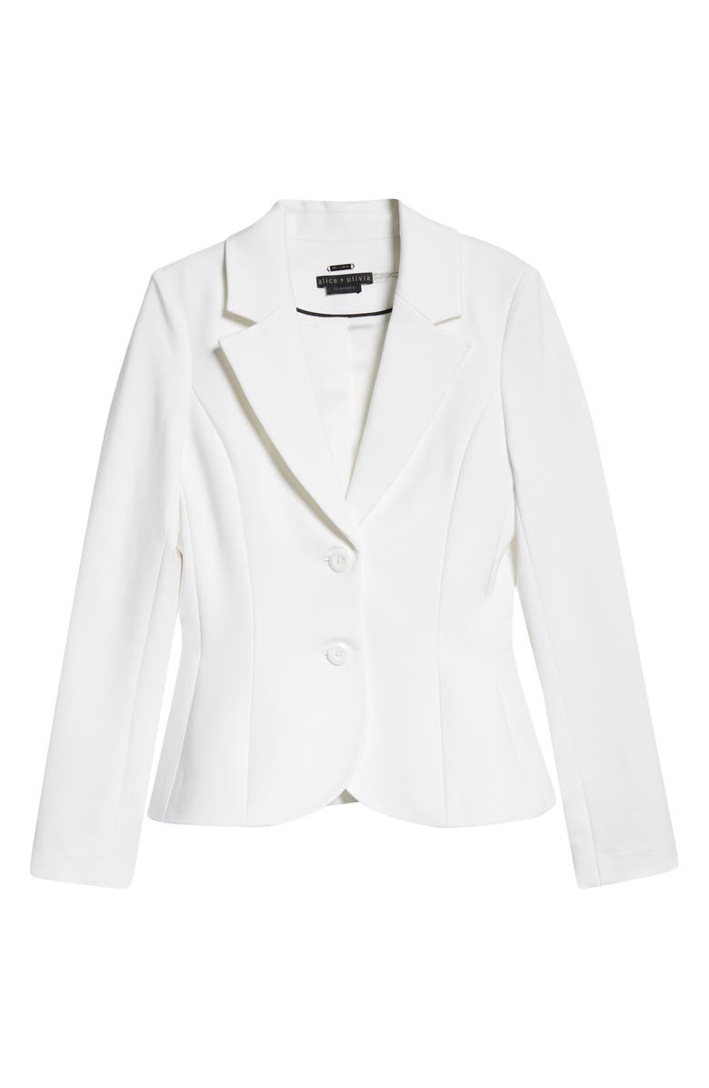 Alice + Olivia Iana Sculpted Blazer, Alternate, color, Off White