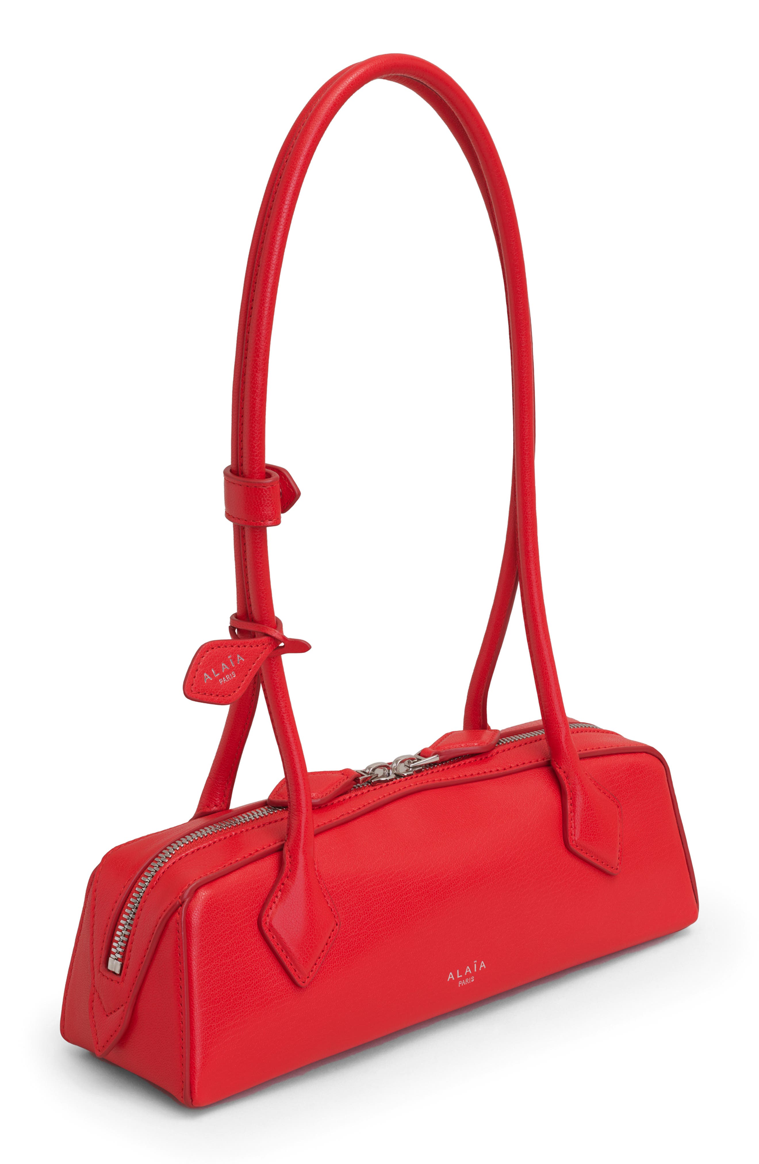 Alaïa Le Teckel Small Shoulder Bag, Alternate, color, Rouge Vif