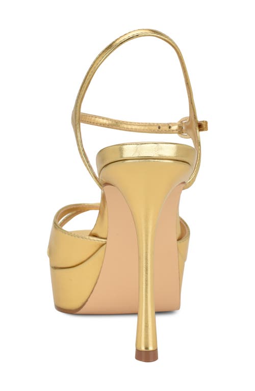 Nine West Tates Ankle Strap Platform Sandal In Gold