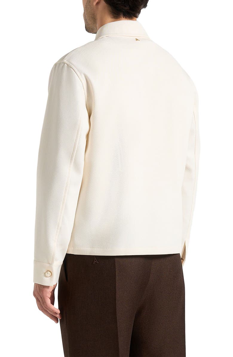 Manière De Voir Benoit Twill Cropped Shirt, Alternate, color, Cream