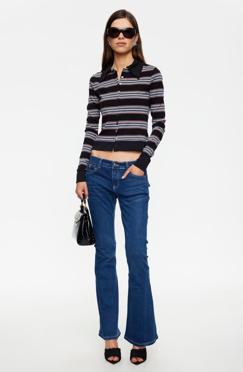 LIONESS Bada Bing Stripe Jersey Cotton Sweater, Alternate, color, Noir Stripe