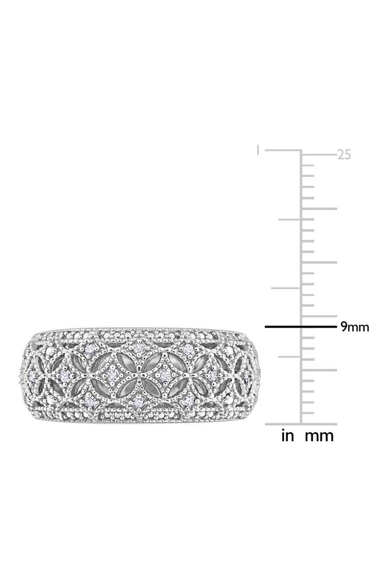 Sterling Silver Diamond Wide Band Ring - 0.096ct, Alternate, color, SILVER