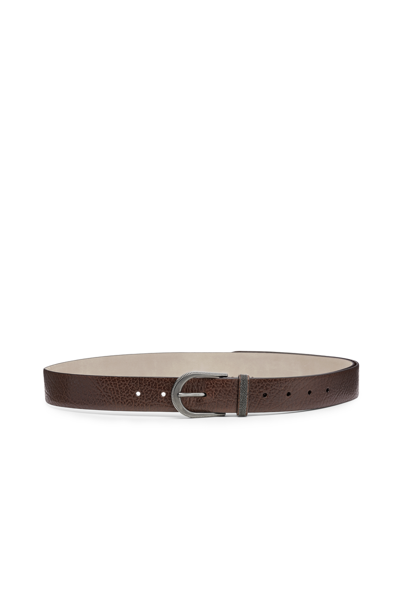 Brunello Cucinelli Calfskin belt, Main, color, Tobacco
