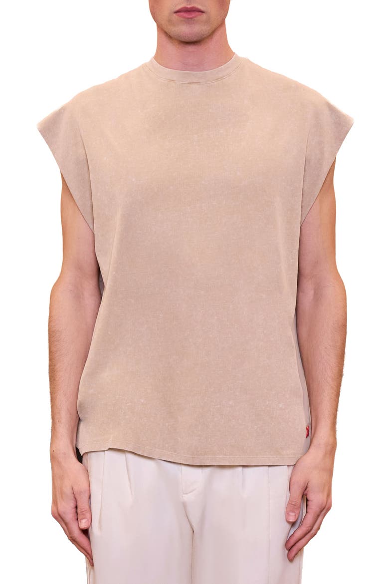 Daydreamers Acid Wash Sleeveless Tee, Alternate, color, Beige