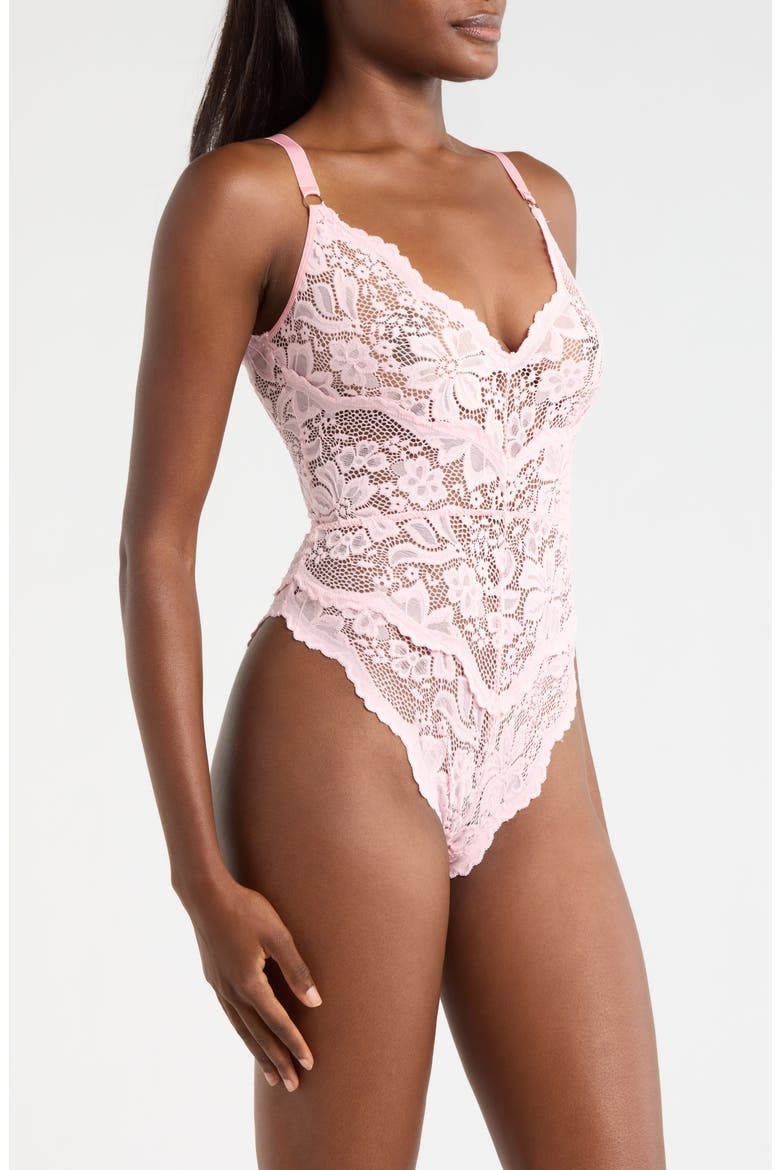 Floral Lace Teddy, Alternate, color, PETAL PINK