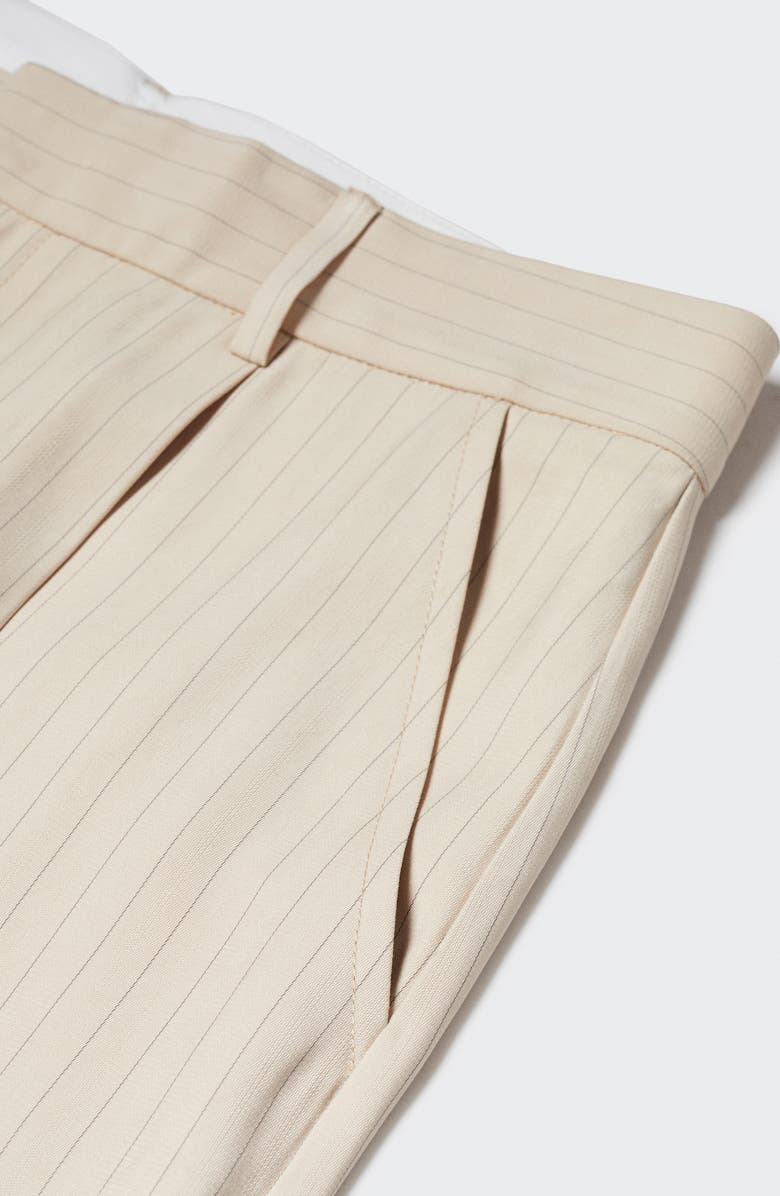 MANGO Pinstripe Wide Leg Trousers, Alternate, color, 
