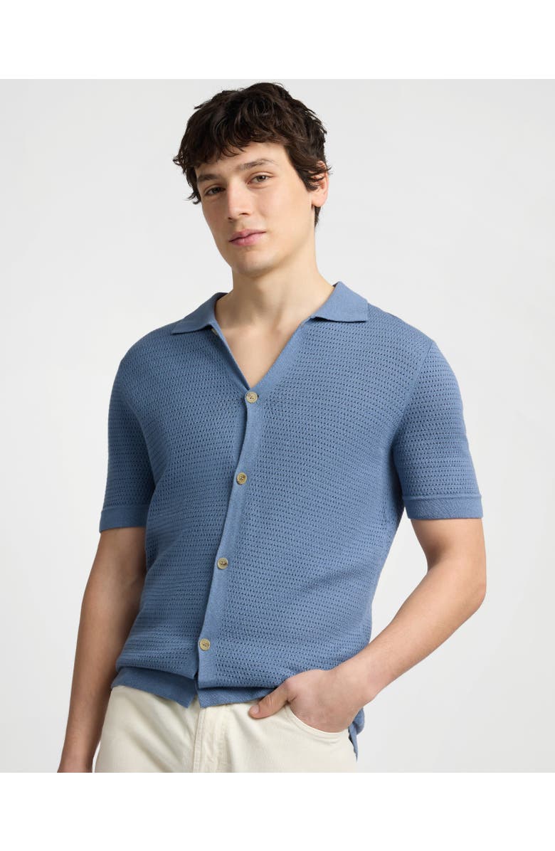 Onia Drop Needle Button Up Shirt, Main, color, Mist