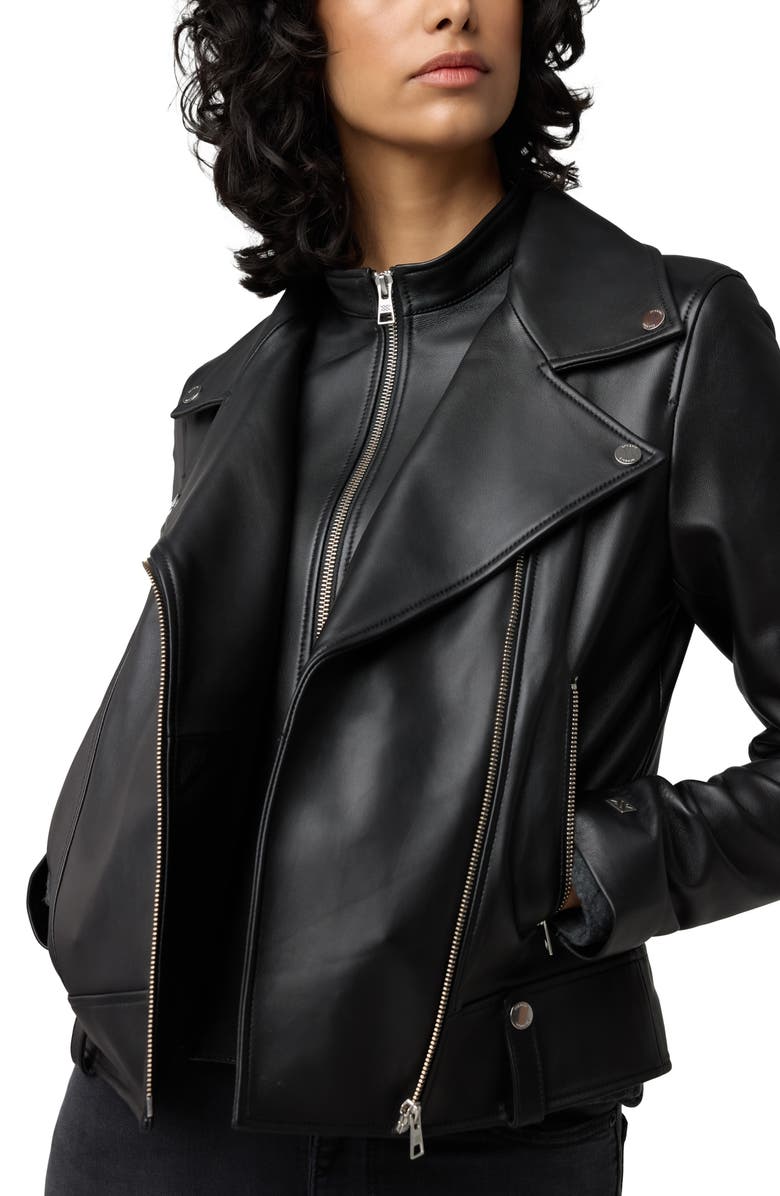 Soia & Kyo Ryder Leather Moto Jacket with Removable Bib, Alternate, color,