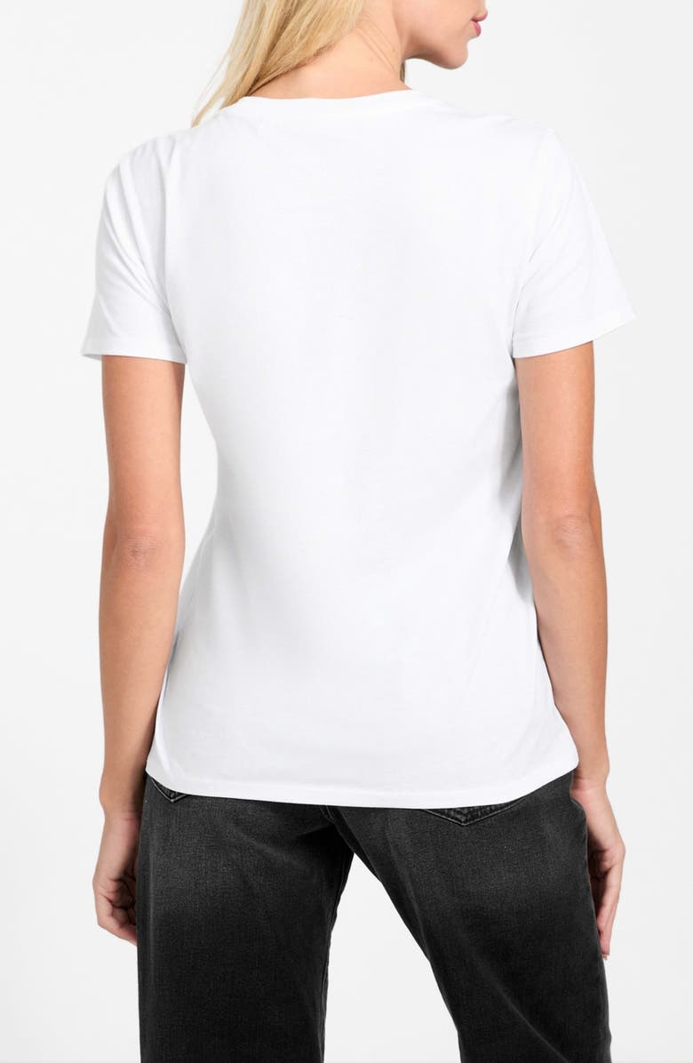 GUESS Embellished Tiger Face Organic Cotton T-Shirt, Alternate, color, White