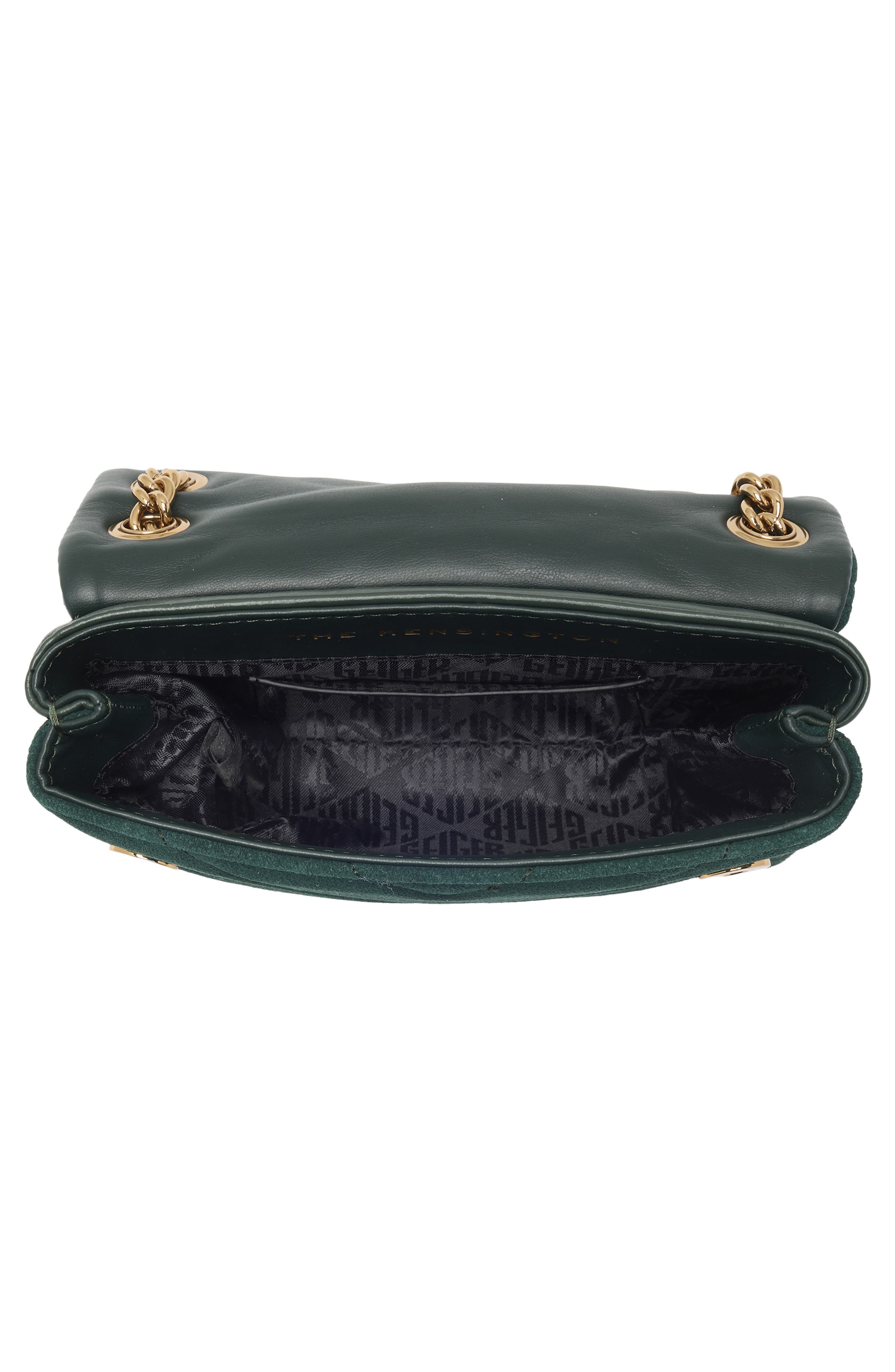 Kurt Geiger London Mini Kensington Leather Convertible Shoulder Bag, Alternate, color, Dark Green