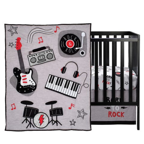 Rock Star Musical Instruments 3-Piece Baby Crib Bedding Set