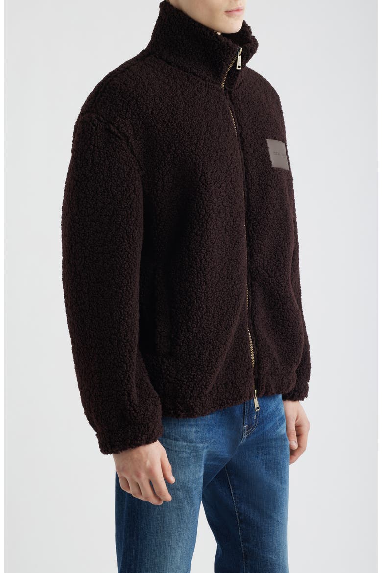 Mach Graphic High Pile Fleece Jacket, Alternate, color, CHOCOLATE BROWN