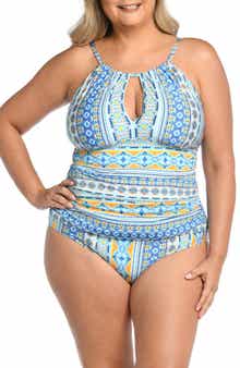 La Blanca Scarf Keyhole Tankini Top